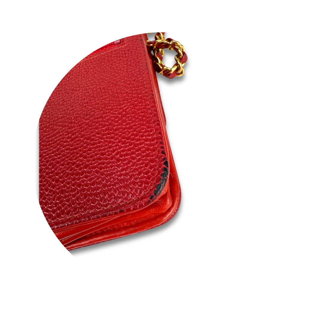 Chanel Red Caviar Timeless Wallet on Chain