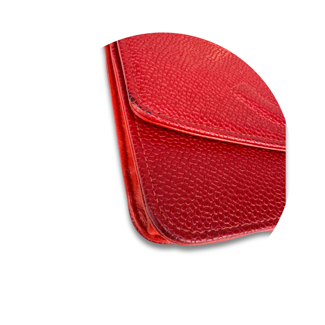 Chanel Red Caviar Timeless Wallet on Chain