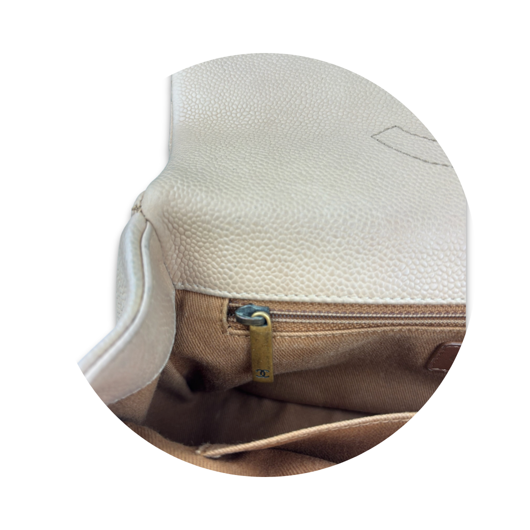 Chanel Tan Caviar Quilted Medium Chic Quilt Flap Bag