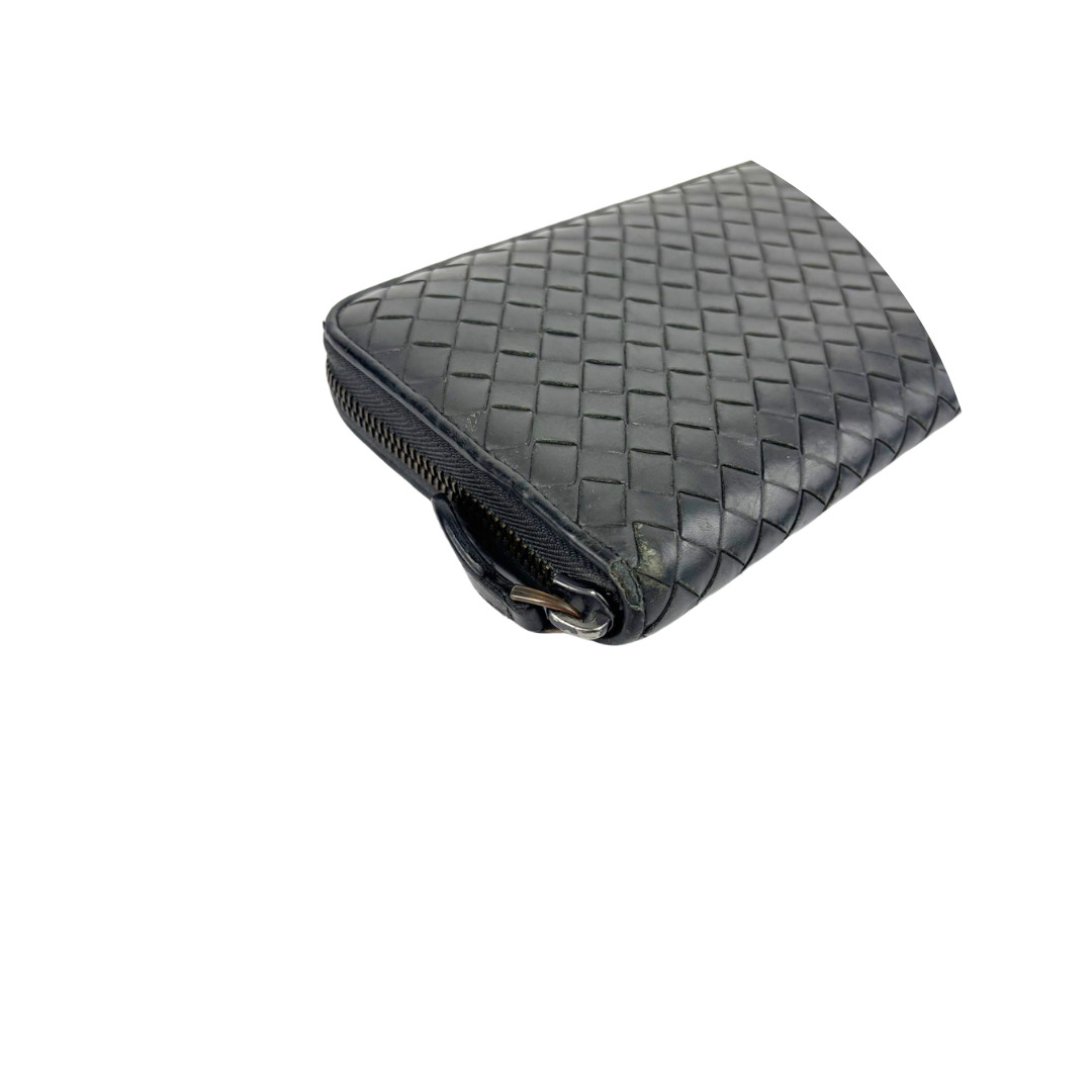 Bottega Veneta Intrecciato Grey Zip Around Wallet