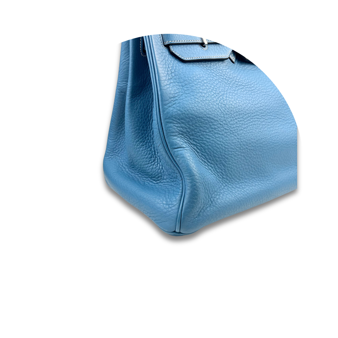 Hermès Clemence Birkin 35 Blue Jean
