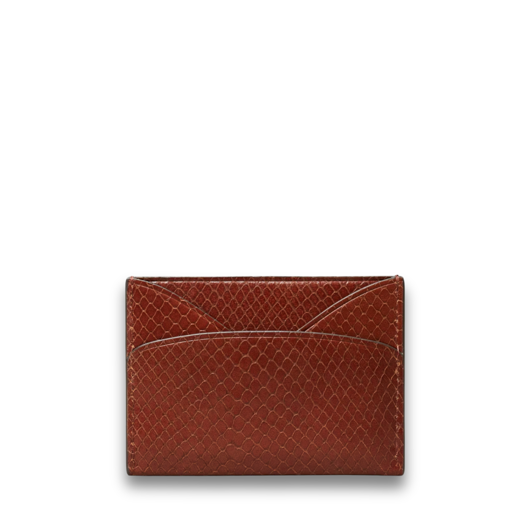 Tory Burch Romy Snake-Embossed Card Case