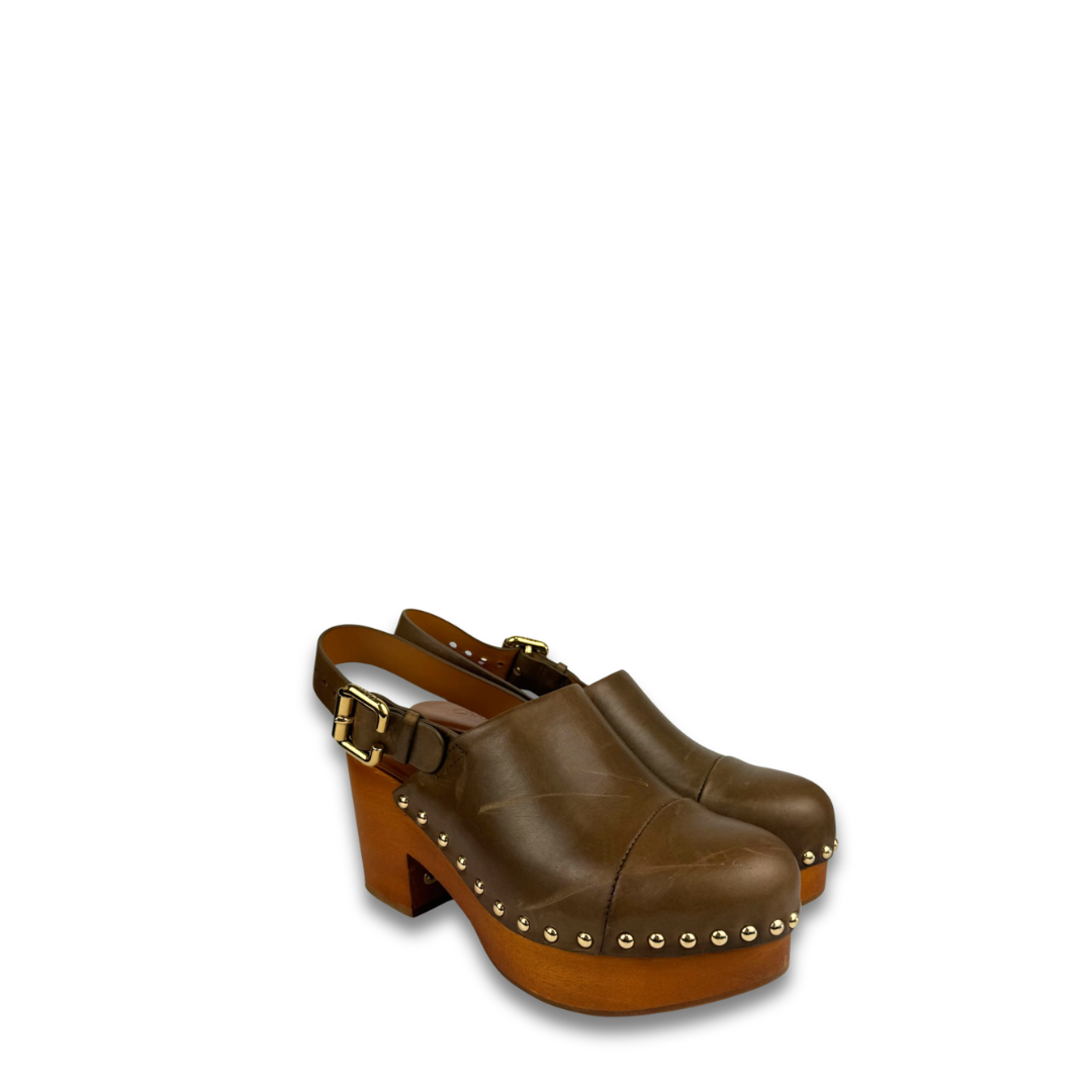Chloe 80mm Jeannette Studded Clogs - Size 37