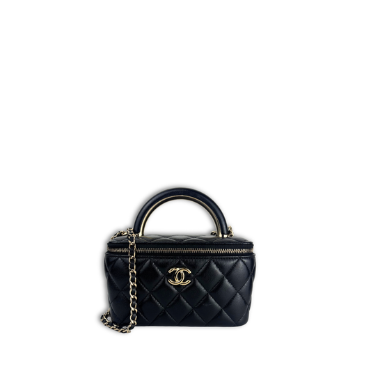Chanel Black Top Handle Mini Vanity