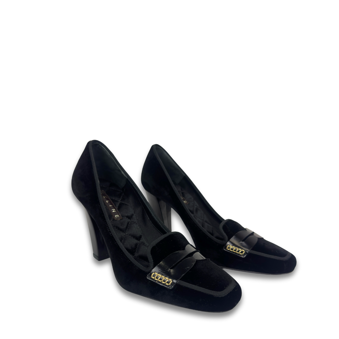 Celine Velvet Loafer Pumps - Size 36