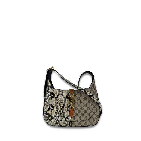 Gucci GG Monogram Snakeskin Small Jackie 1961 Hobo