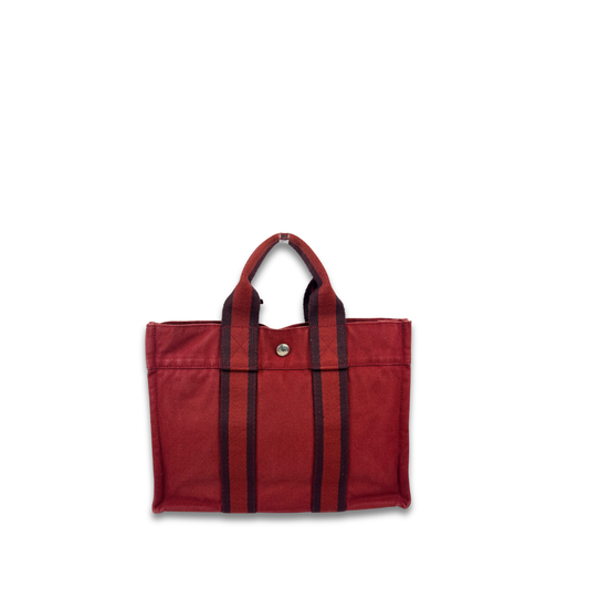 Hermès Red Canvas Fourre Tout PM