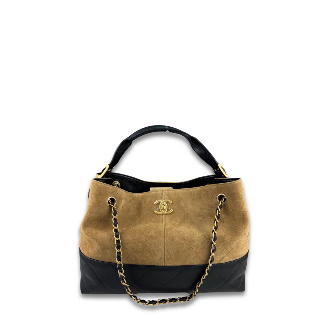 Chanel 25A Small Suede Shopping Tote