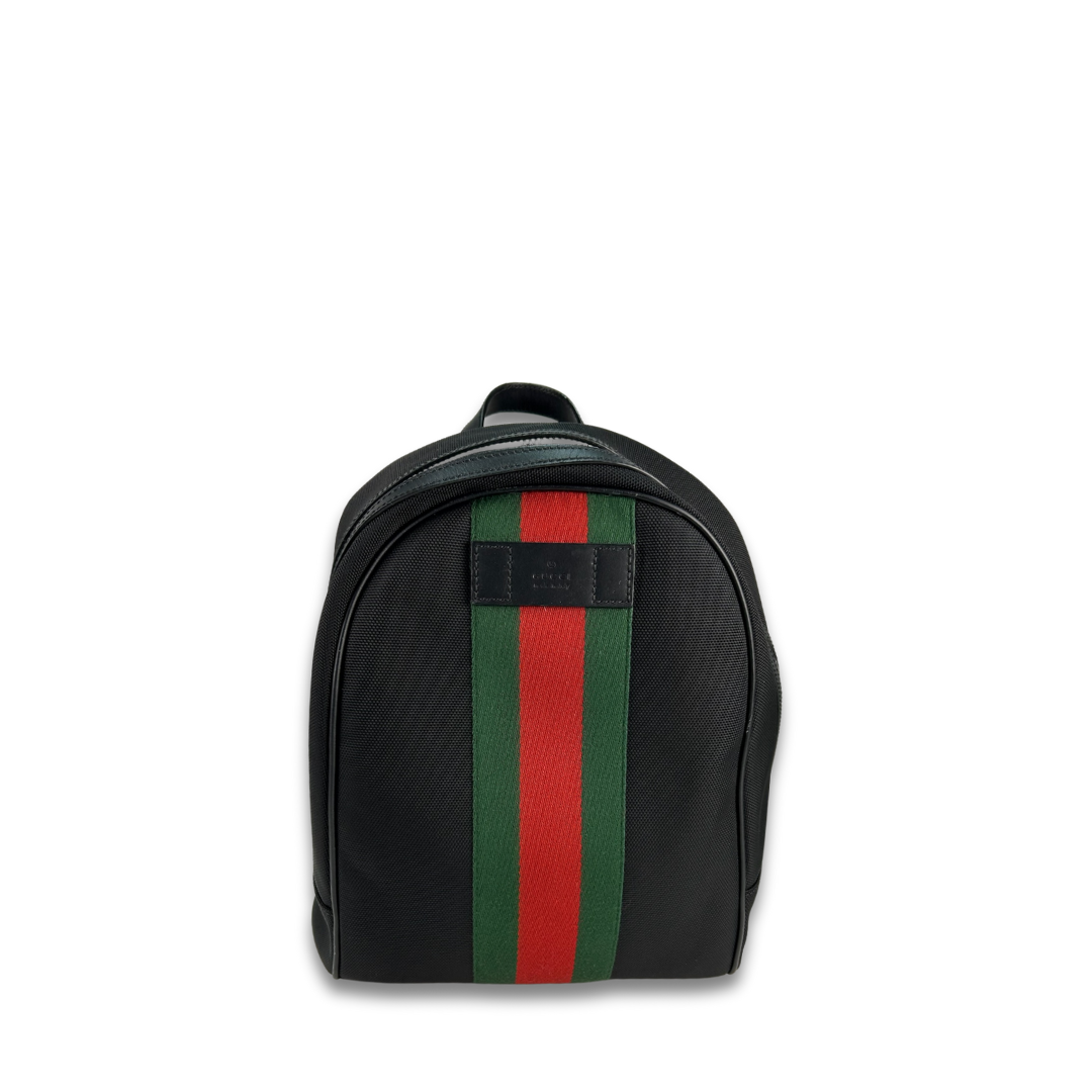 Gucci Black Techno Canvas Web Backpack