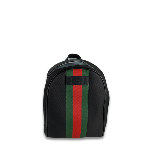Gucci Black Techno Canvas Web Backpack