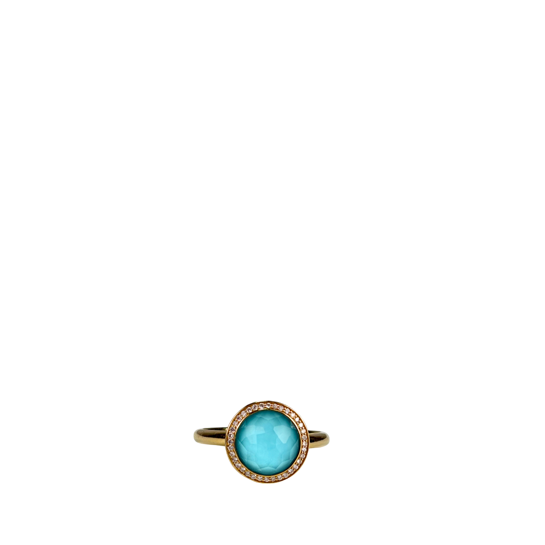 Ippolita Yellow Gold Lollipop Turquoise Ring - Size 8