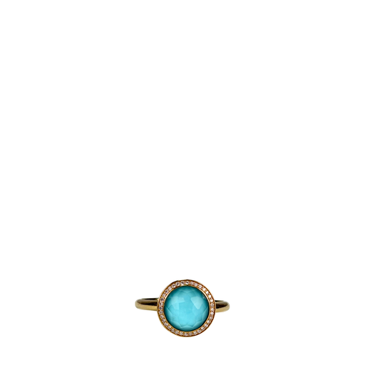 Ippolita Yellow Gold Lollipop Turquoise Ring - Size 8