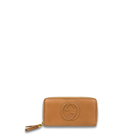 Gucci Beige Soho Zip Around Wallet