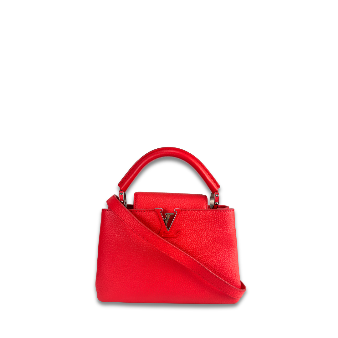 Louis Vuitton Red Taurillon Capucines PM