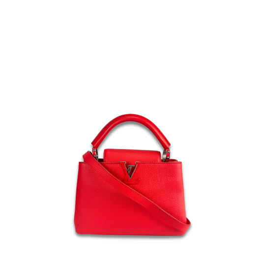 Louis Vuitton Red Taurillon Capucines PM