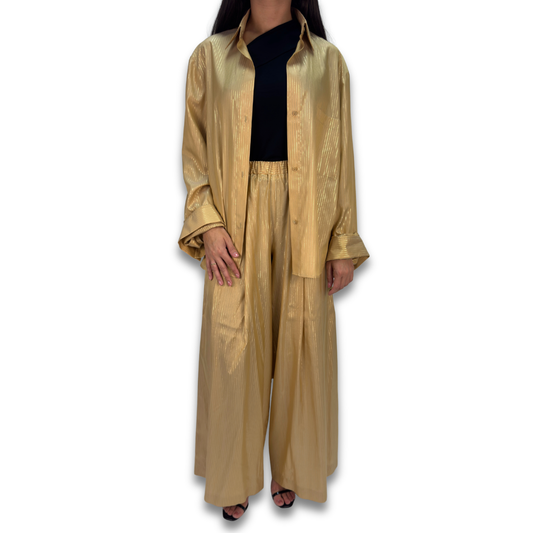 TWP Metallic Gold Silk Set - Size XS/S