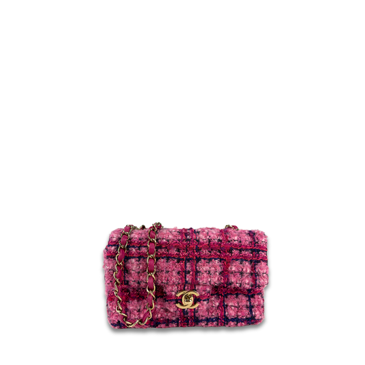 Chanel Pink Tweed Mini Flap Bag