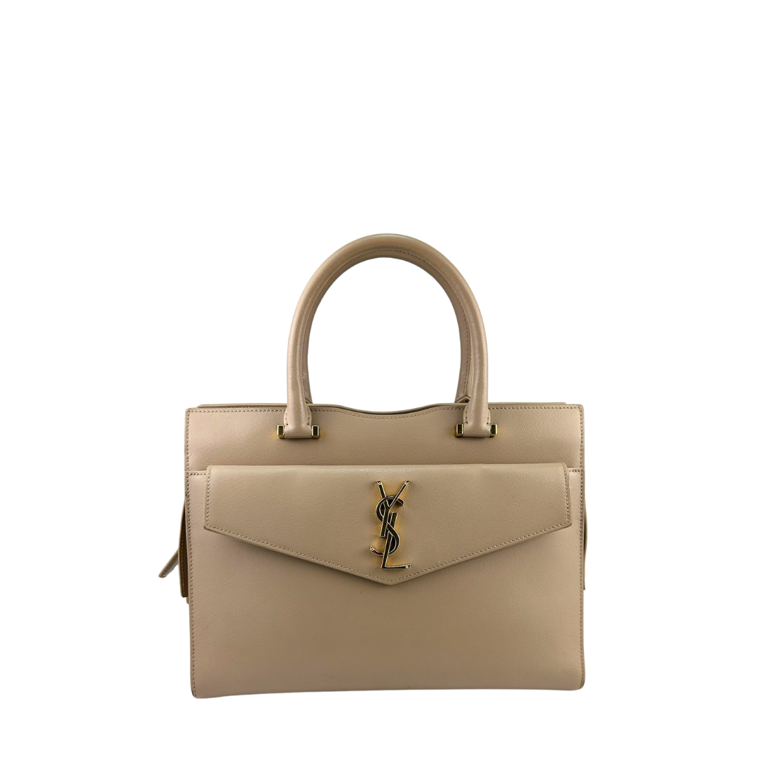 YSL Beige Medium Uptown Tote