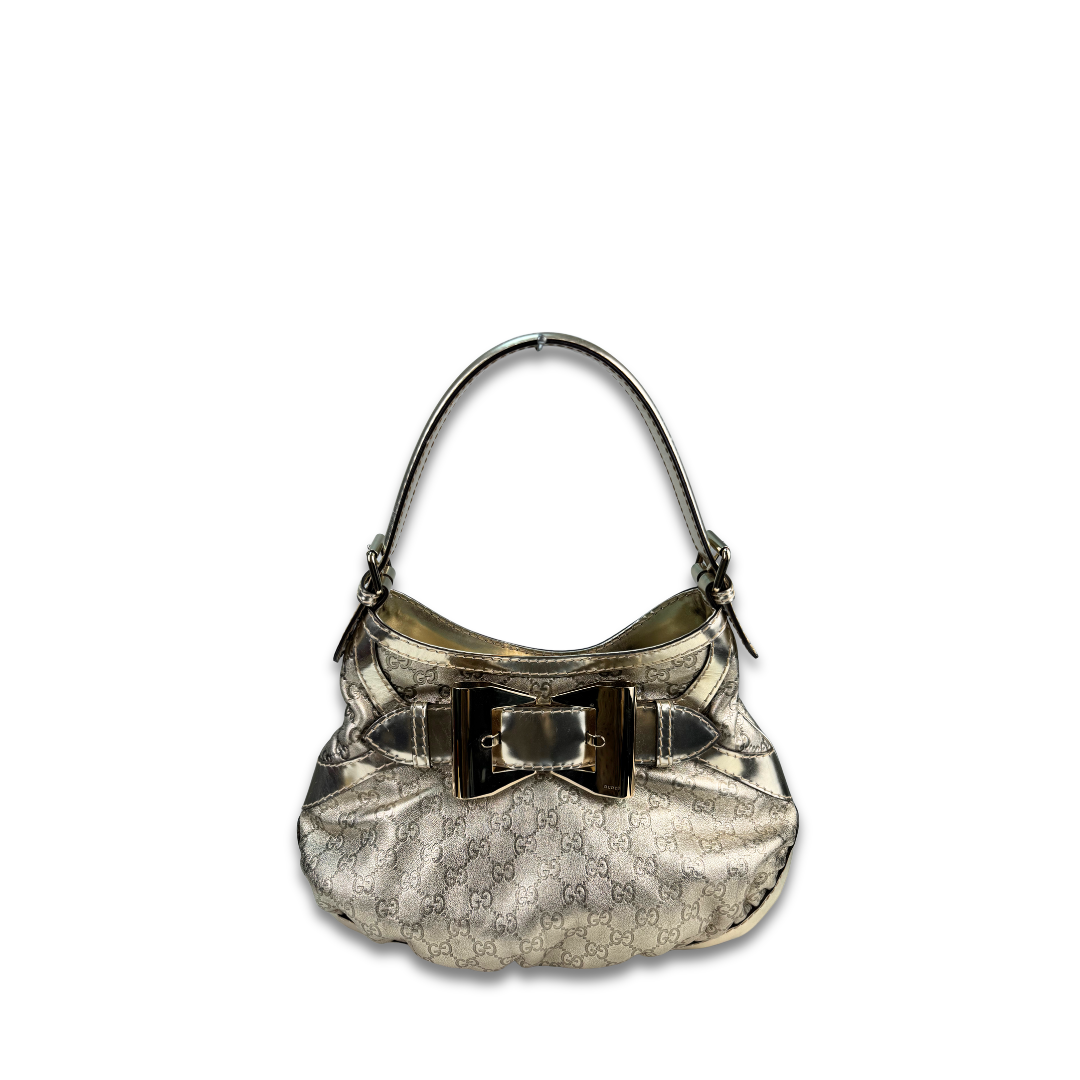 Gucci Gold Guccissima Medium Queen Hobo Bag