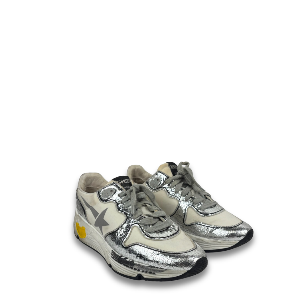 Golden Goose Running Sole White & Silver Sneaker - Size 38