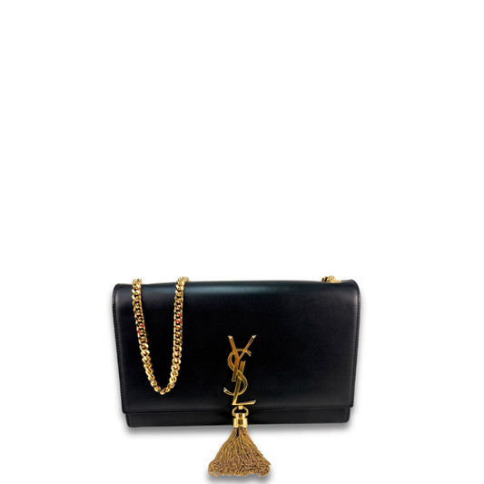 YSL Black Medium Kate Tassel Chain Bag
