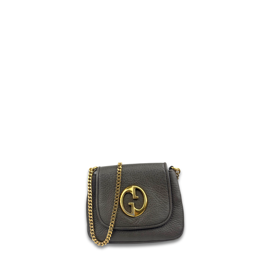 Gucci Brown 1973 Pebbled Leather Crossbody