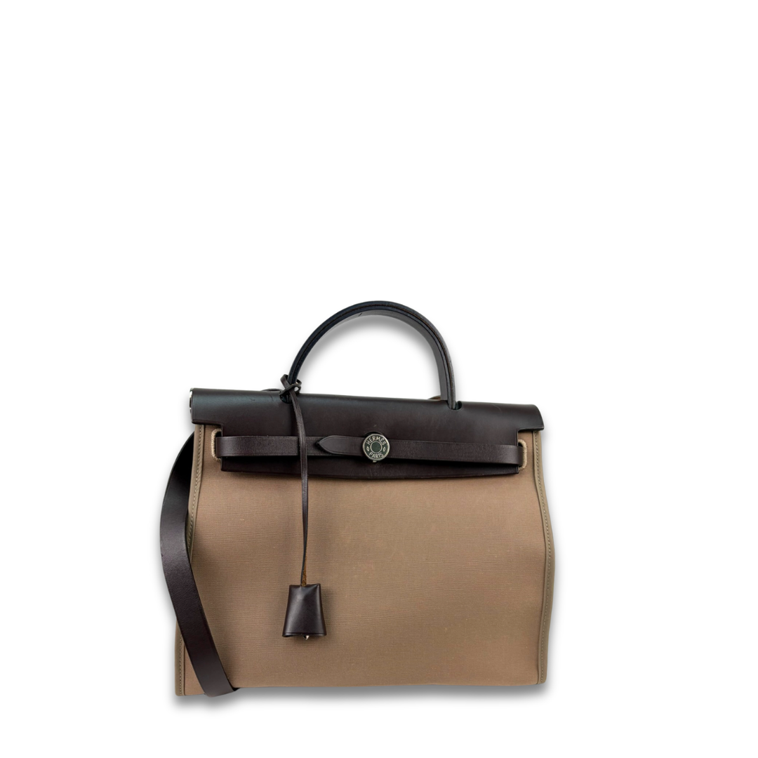 Hermès Brown Canvas Herbag Zip 31