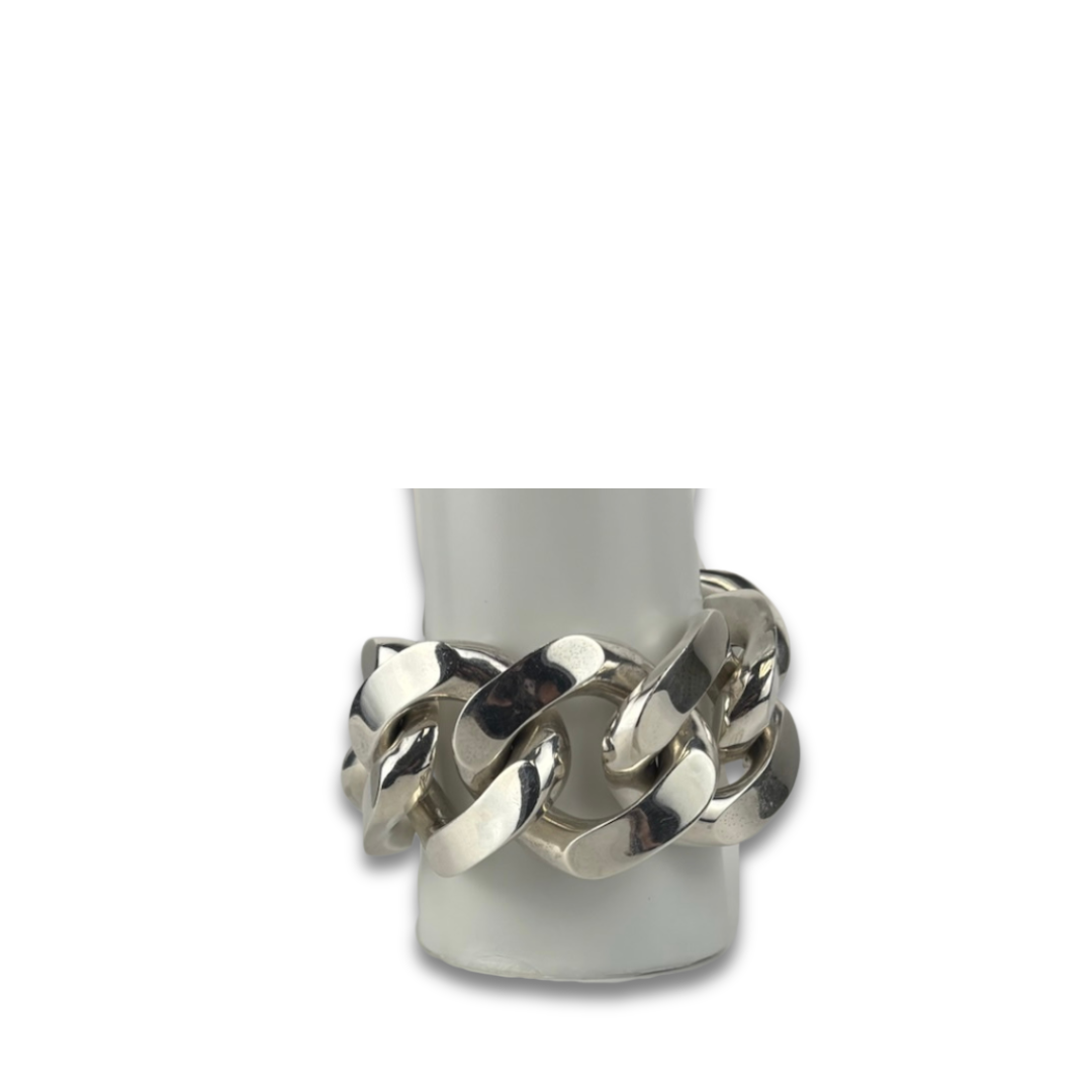 Bottega Veneta Sterling Silver Oversized Curb Link Bracelet
