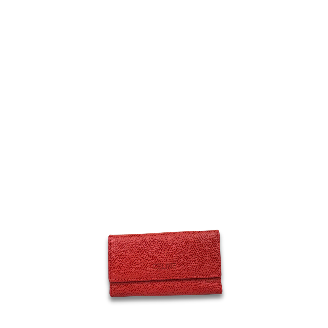 Celine Red Leather Key Holder