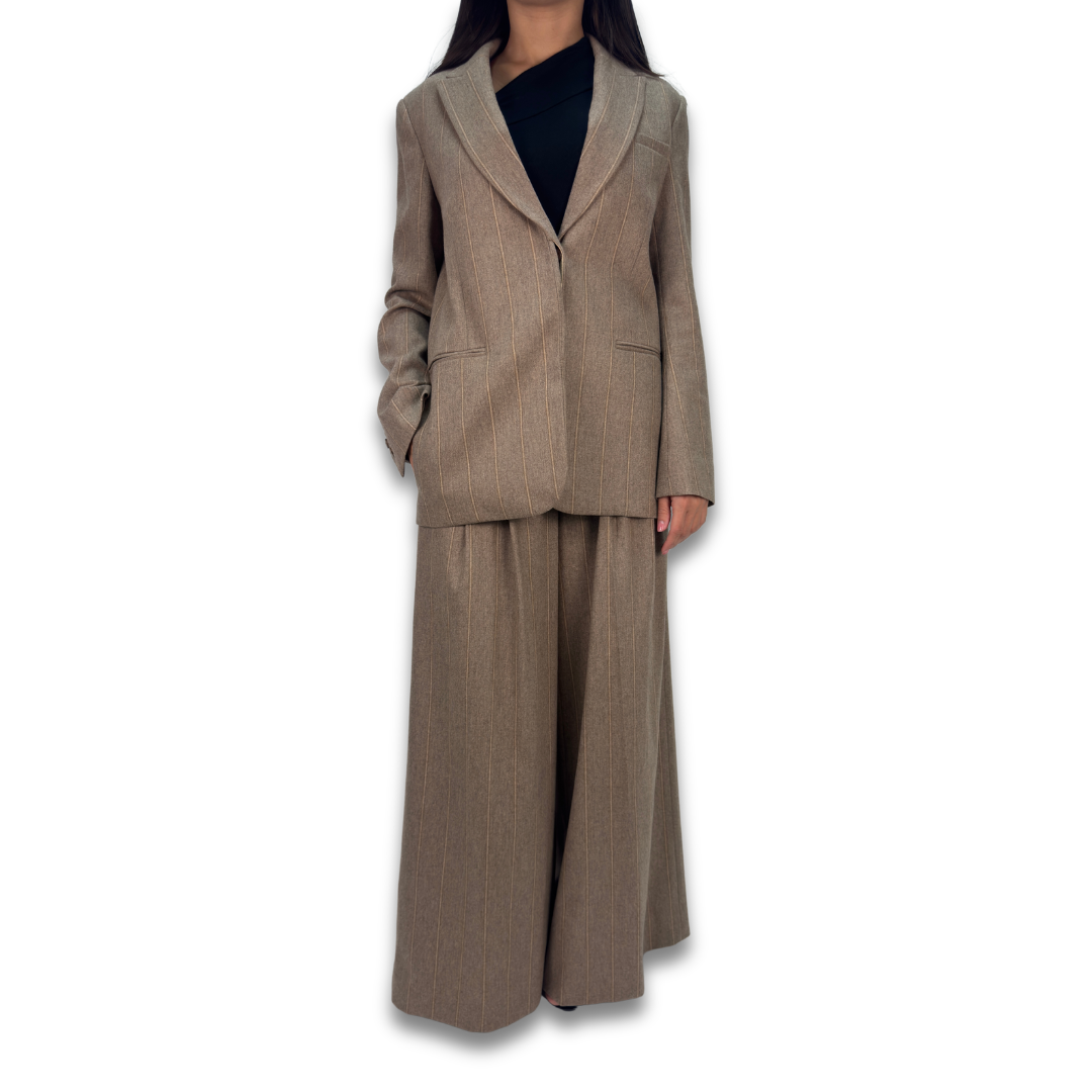 TWP Brown Striped Suit - Size XXS
