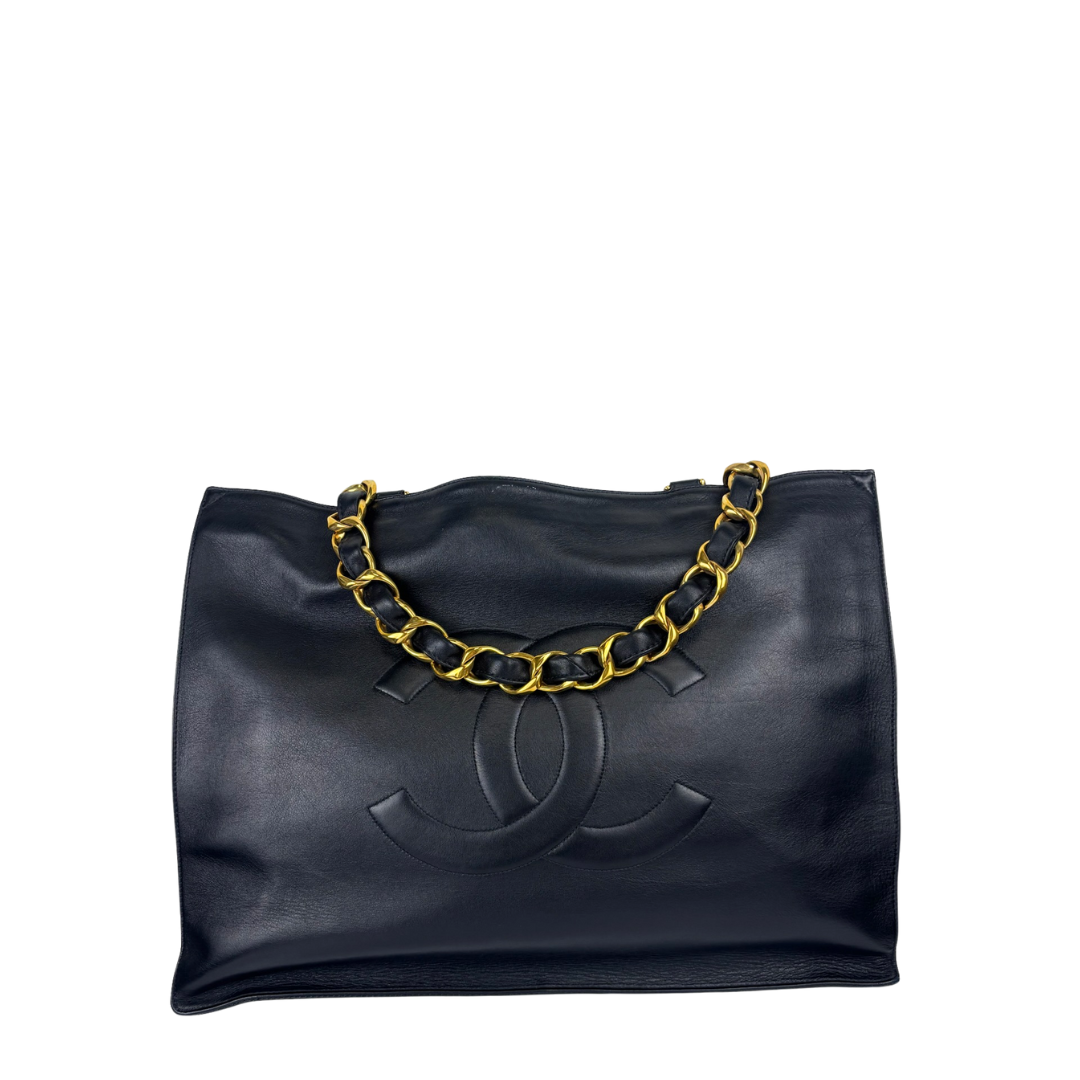 Chanel Black Timeless Jumbo Chain Tote