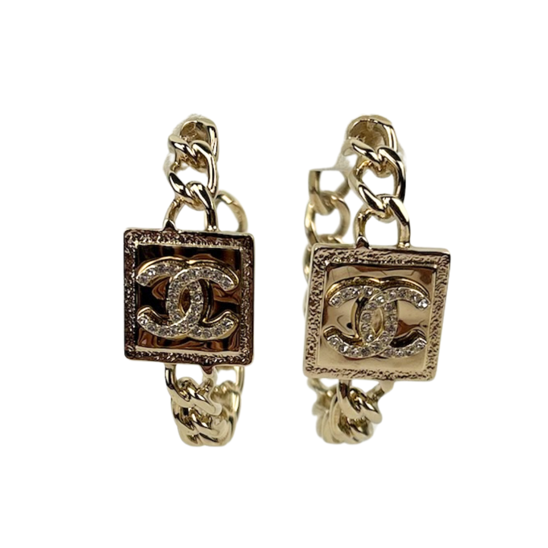 Chanel Chain Link Gold Chanel Hoops