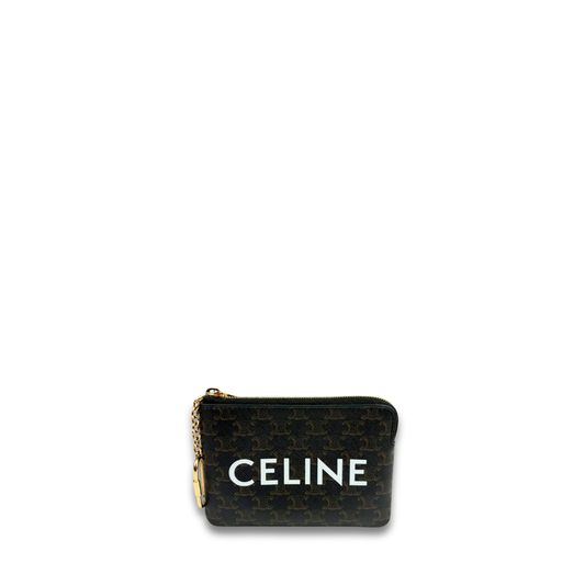 Celine Triomphe Canvas Key Pouch
