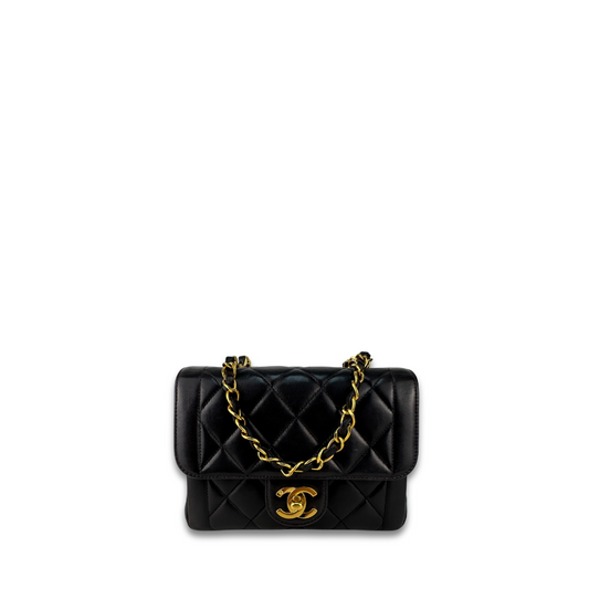 Chanel Black Lambskin Top Handle Mini
