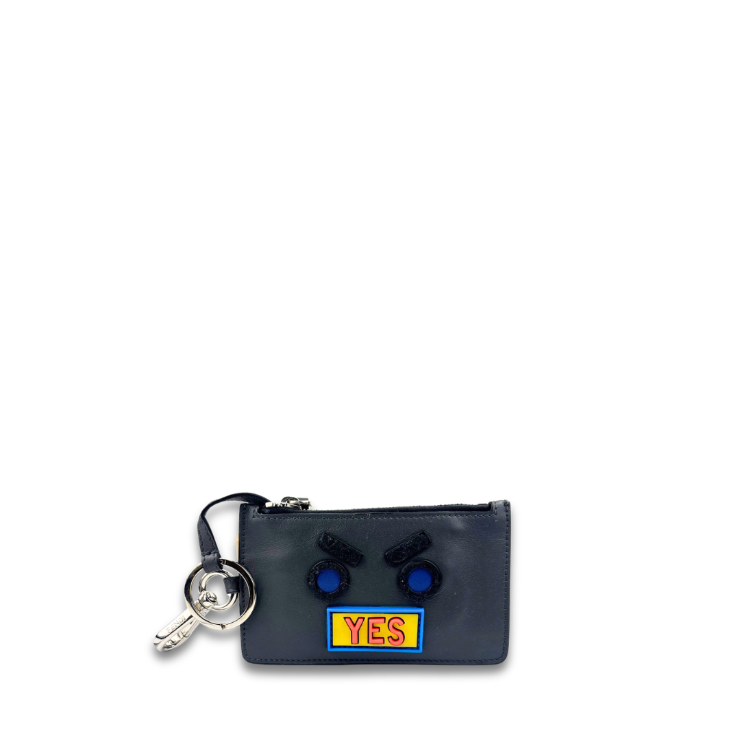 Fendi Faces Grey Card Holder