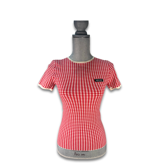 Miu Miu Gingham T-Shirt - Size 36