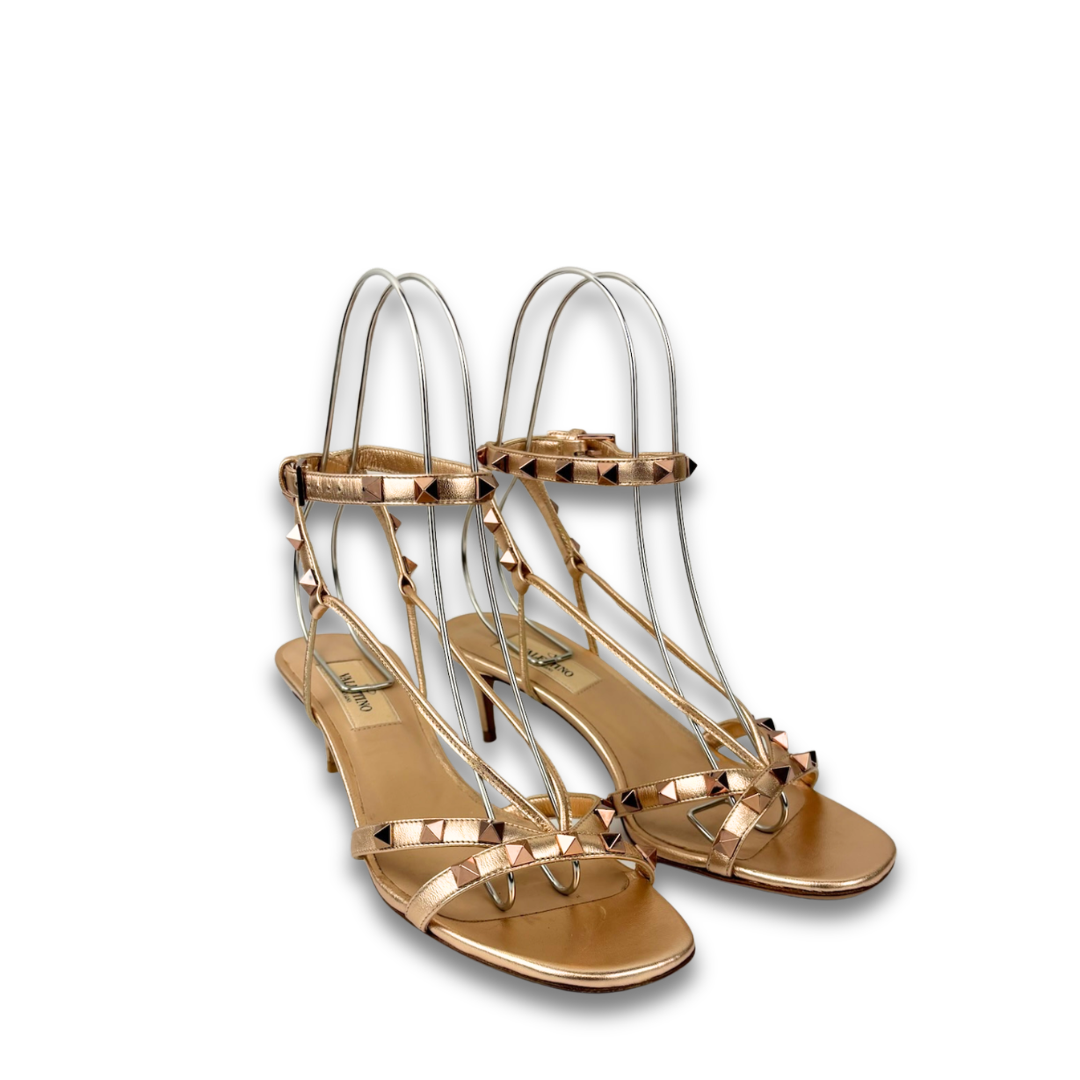 Valentino Rose Gold Kitten Heels - Size 36.5