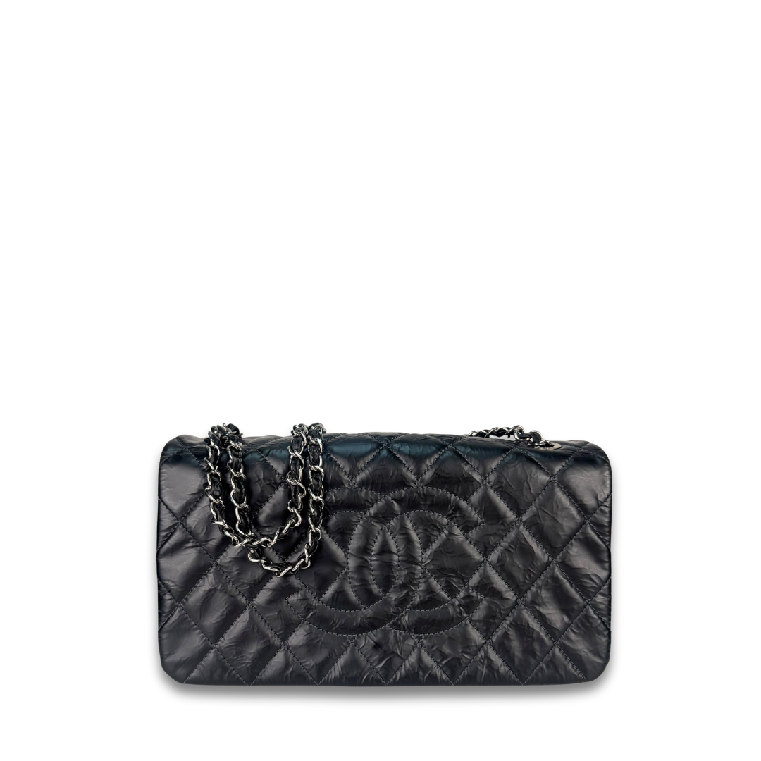 Chanel Black Quilted Glazed Calfskin Flap Shoulder Bag