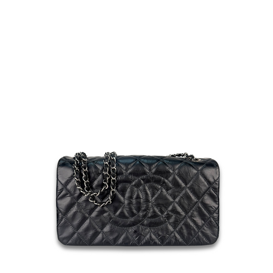Chanel Black Quilted Glazed Calfskin Flap Shoulder Bag