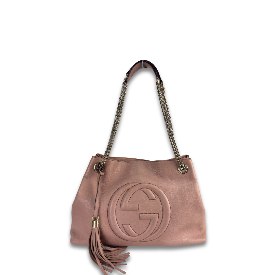 Gucci Dusty Rose Soho Chain Tote