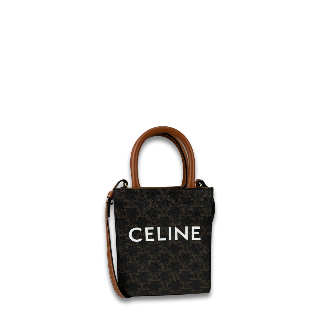 Celine Triomphe Canvas Mini Vertical Cabas