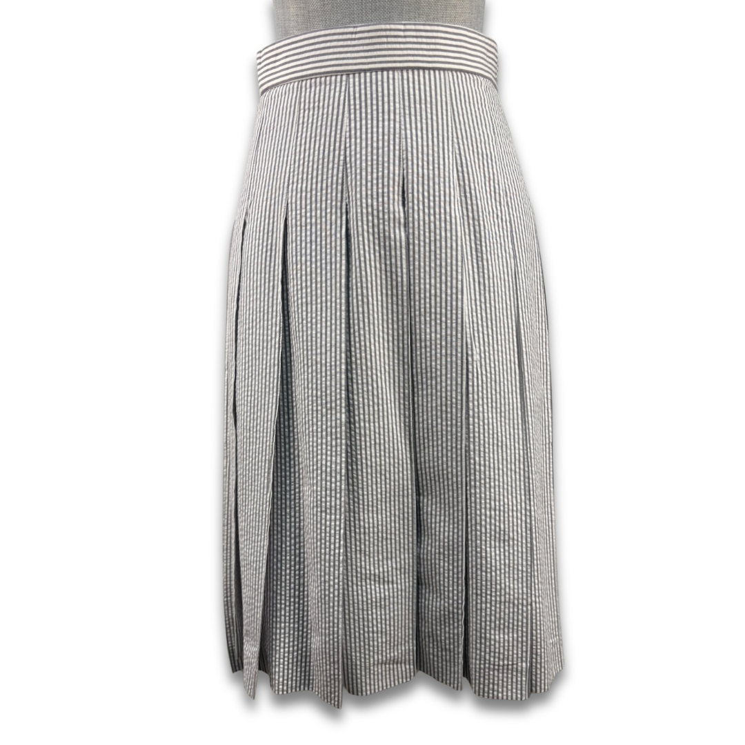 Thom Browne Seersucker Pleated Skirt-Size 38
