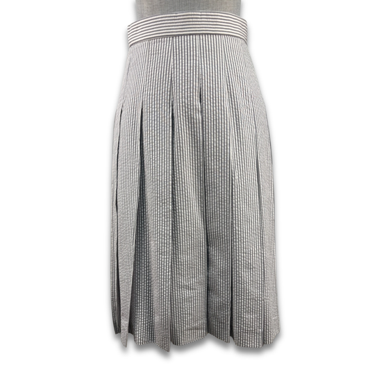 Thom Browne Seersucker Pleated Skirt-Size 38
