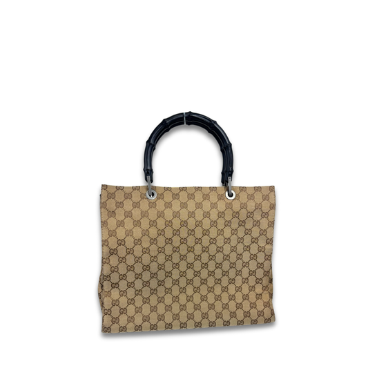 Gucci Canvas Bamboo Shopper Tote