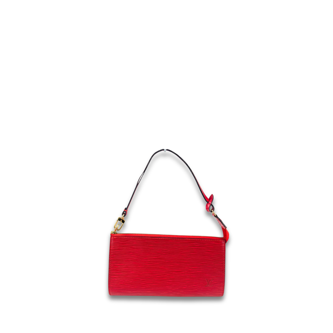 Louis Vuitton Red Epi Leather Pochette Accessories