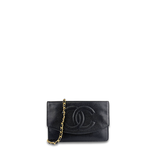 Chanel Black Caviar Timeless Wallet on Chain