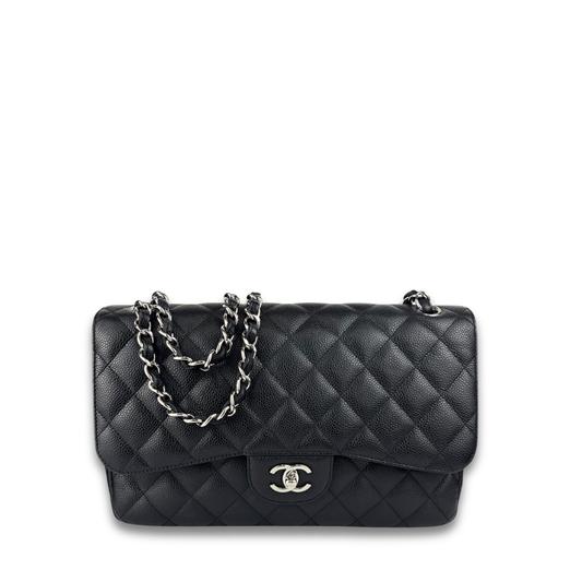 Chanel Black Caviar Classic Jumbo Double Flap