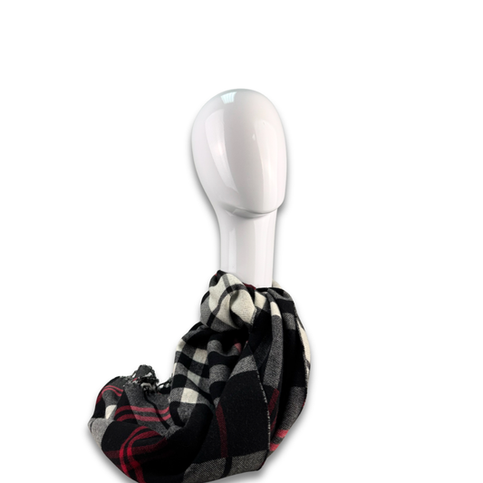 Burberry Black Wool Checked Scarf