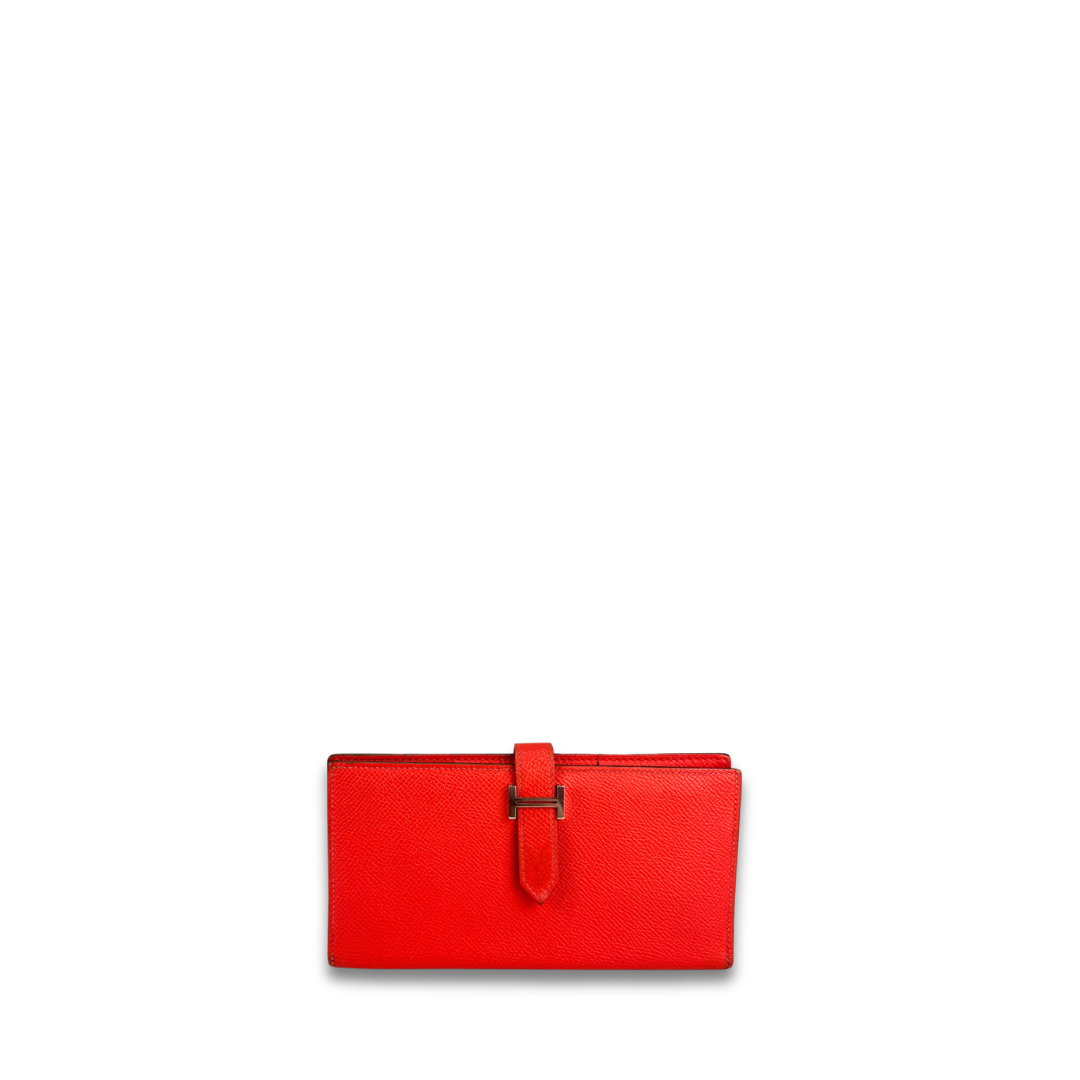 Hermès Epsom Rose Jaipur Bearn Wallet