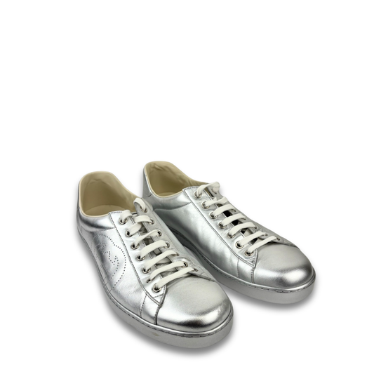 Gucci Men's Silver Sneakers - Size 10